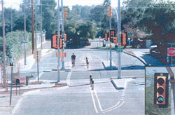 Image of one of the new pedestrian signal systems.