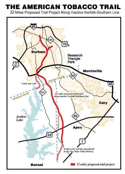 Map of the proposed trail trajectory.