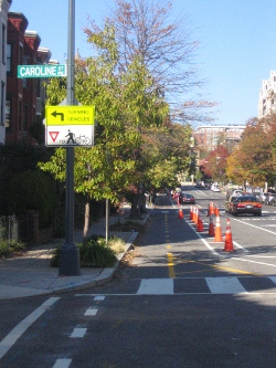 The two-way cycle track on 15th Street