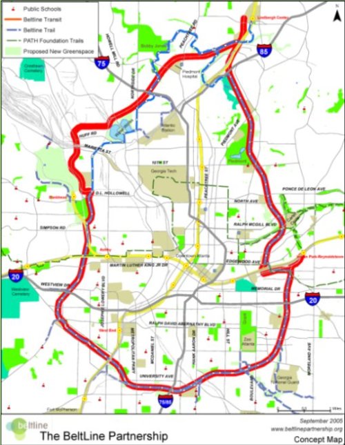A map of the beltline.