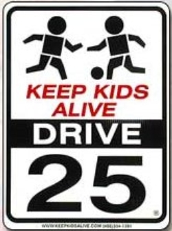 The "Keep Kids Alive" program sign.